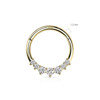 Oro 14kt Anillo Circonita Clicker