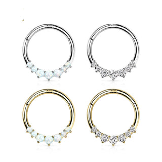 Oro 14kt Anillo Circonita Clicker