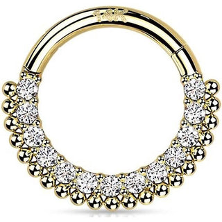 Oro 14kt Anillo Circonita Clicker