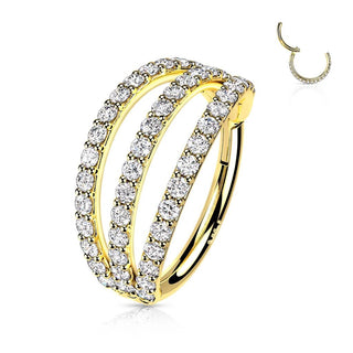 Oro 14kt Anillo Circonita Clicker