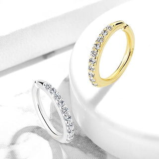 Oro 14kt Anillo Circonita Flexible