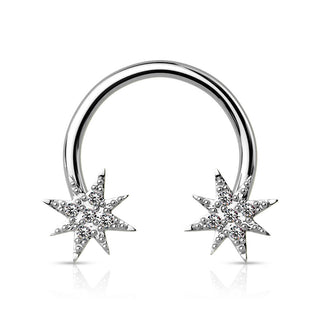 Herradura Estrellas Circonita Oro
