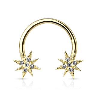 Herradura Estrellas Circonita Oro