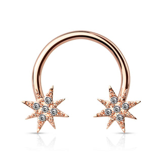 Herradura Estrellas Circonita Oro