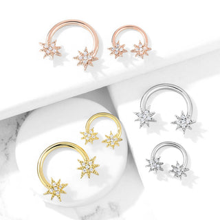 Herradura Estrellas Circonita Oro