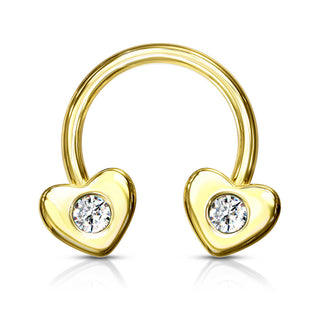 Herradura Corazón Circonita Oro