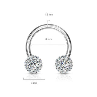 Herradura Circonita Bola Plata