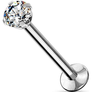 Circonita Engaste Brezel Plata Push In Labret