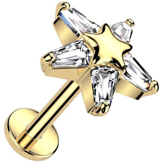 estrella circonita Push In Labret