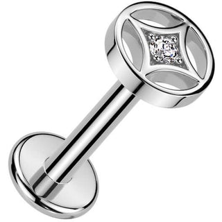 estrella de 4 puntas circonita Push In Labret