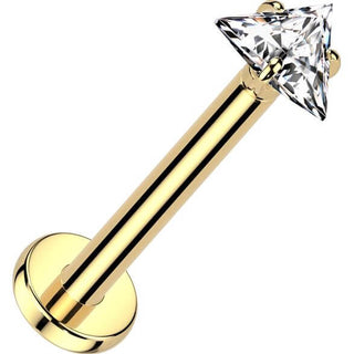 Titanio Triangulo de circonita Push In Labret