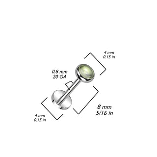 Titanio Redondo piedra natural Push In Labret