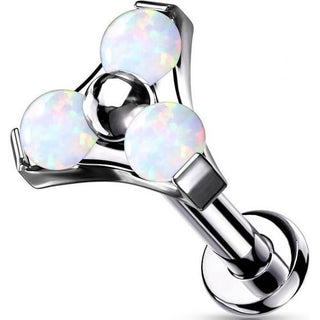 Titanio Triángulo Ópalo Plata Push In Labret