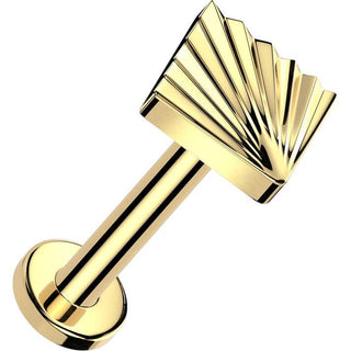 Titanio Cuadrado corte diamante Push In Labret