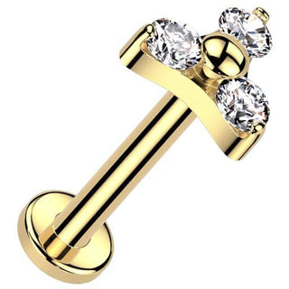 Titanio Trinidad de circonitas incrustadas Push In Labret