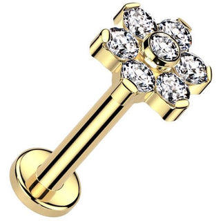 Titanio Flores circonitas Push In Labret