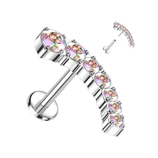 Titanio Circonita curva Push In Labret