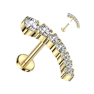 Titanio Circonita curva Push In Labret