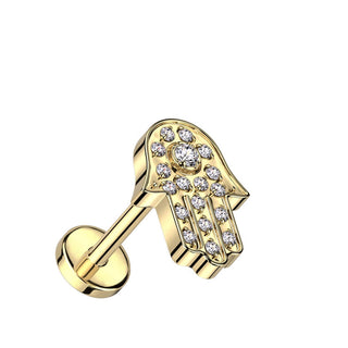 Titanio Hamsa circonita Push In Labret