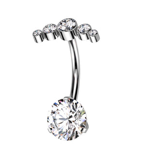 Titanio Piercing ombligo Arco de circonita Push In