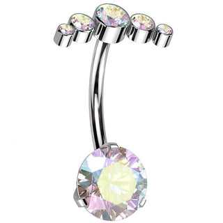 Titanio Piercing ombligo Arco de circonita Push In