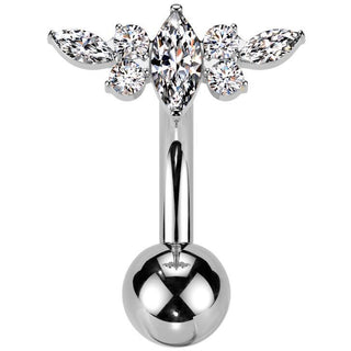 Titanio Piercing ombligo circonitas Push In