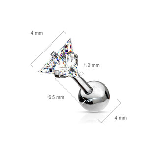 Barbell Circonita triangular engaste a presión
