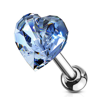Barbell Corazón Circonita plata