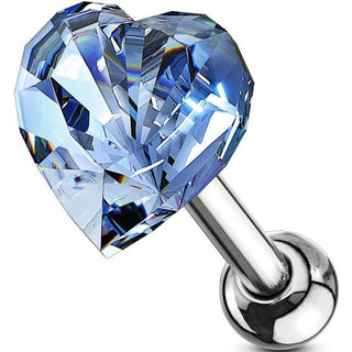 Barbell Corazón Circonita plata
