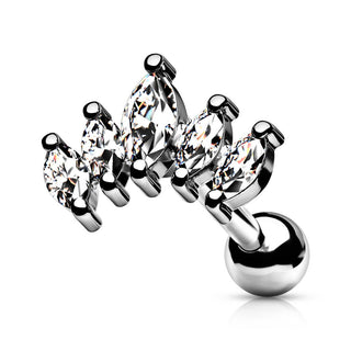 Barbell circonita cuadrada corte marquesa