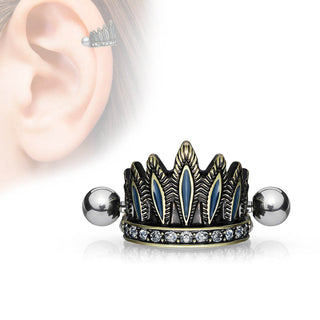Earcuff Corona de Plumas Circonita