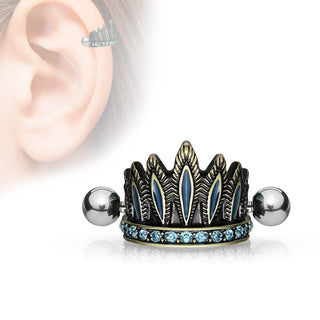 Earcuff Corona de Plumas Circonita