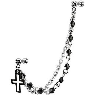 Barbell Cruz con Cadena Plata