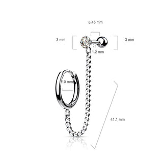 Barbell Barbell con cadena Circonita Clicker