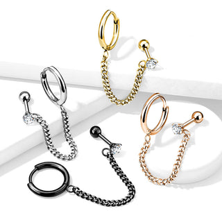 Barbell Barbell con cadena Circonita Clicker