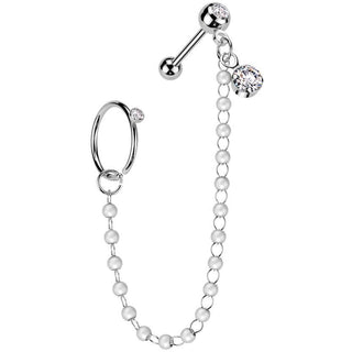 Pack de valor barbell con cadena de perlas argolla