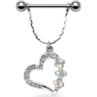 Corazón Colgante Circonita Plata Pezón