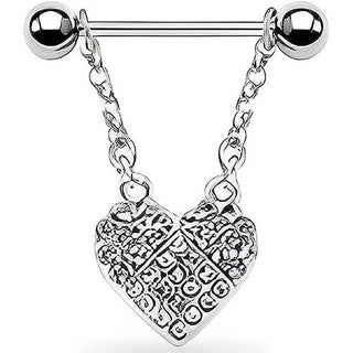 Corazón colgante Circonita Plata Pezón