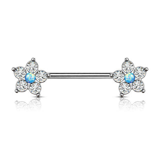 Flor Circonita Plata Pezón