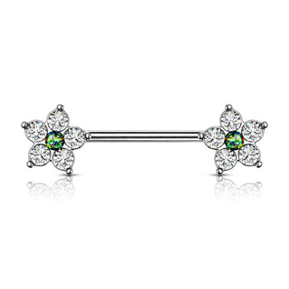 Flor Circonita Plata Pezón