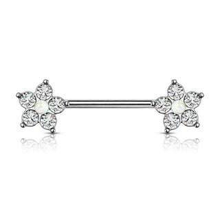 Flor Circonita Plata Pezón