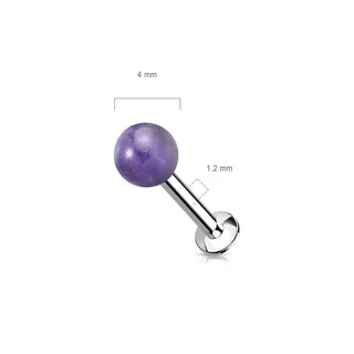 Bola Piedra semipreciosa Rosca interna Labret