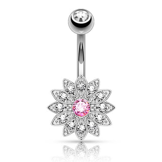 Piercing ombligo Flor Circonita