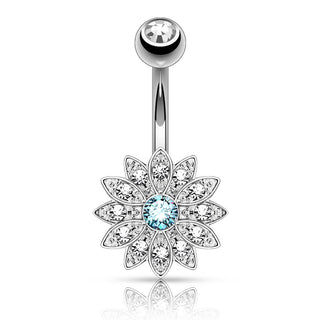 Piercing ombligo Flor Circonita
