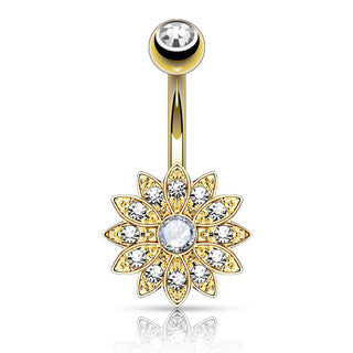 Piercing ombligo Flor Circonita