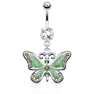 Piercing ombligo Mariposa colgante Circonita