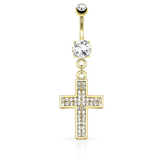 Piercing ombligo Cruz colgante Circonita