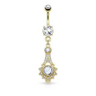 Piercing ombligo Sol Tribal Colgamte Circonita