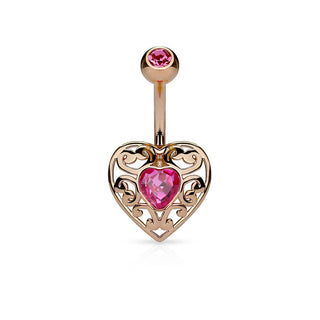 Piercing ombligo Circonita corazón