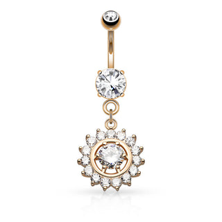 Piercing ombligo Sol colgante Circonita